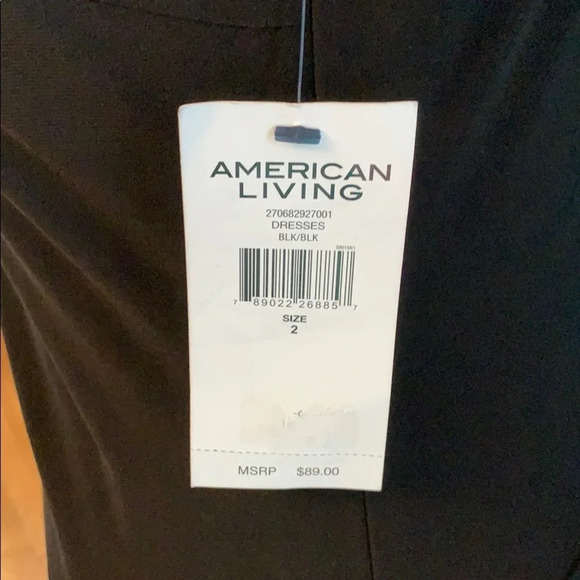 American Living Jersey Sheath Midi Dress black size 2 (MSRP $89) - Picture 3 of 4